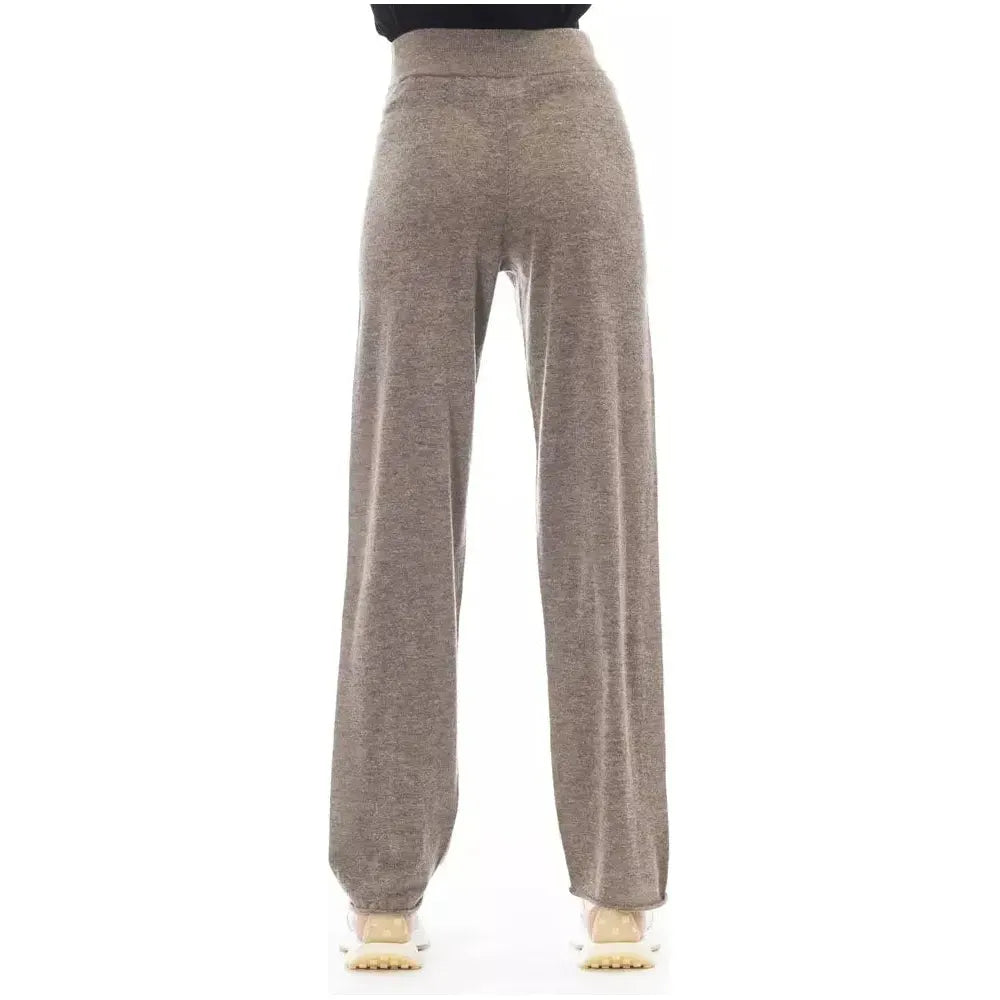 Alpha Studio Brown Wool Women Pant AL-23481-IT42|M