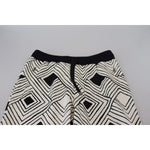 Dolce & Gabbana Black White Cotton Trousers Sport Pants PAN74757- 44