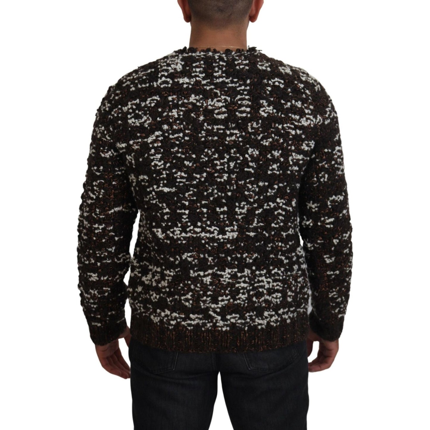 Dolce & Gabbana Brown Knitted Wool Fatto A Mano Sweater TSH83881- 44