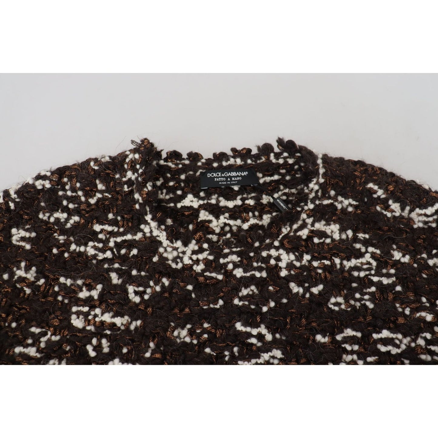Dolce & Gabbana Brown Knitted Wool Fatto A Mano Sweater TSH83881- 44