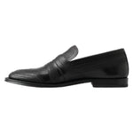 Dolce & Gabbana Black Leather Slipper Loafers Stitched Shoes MV5019-39