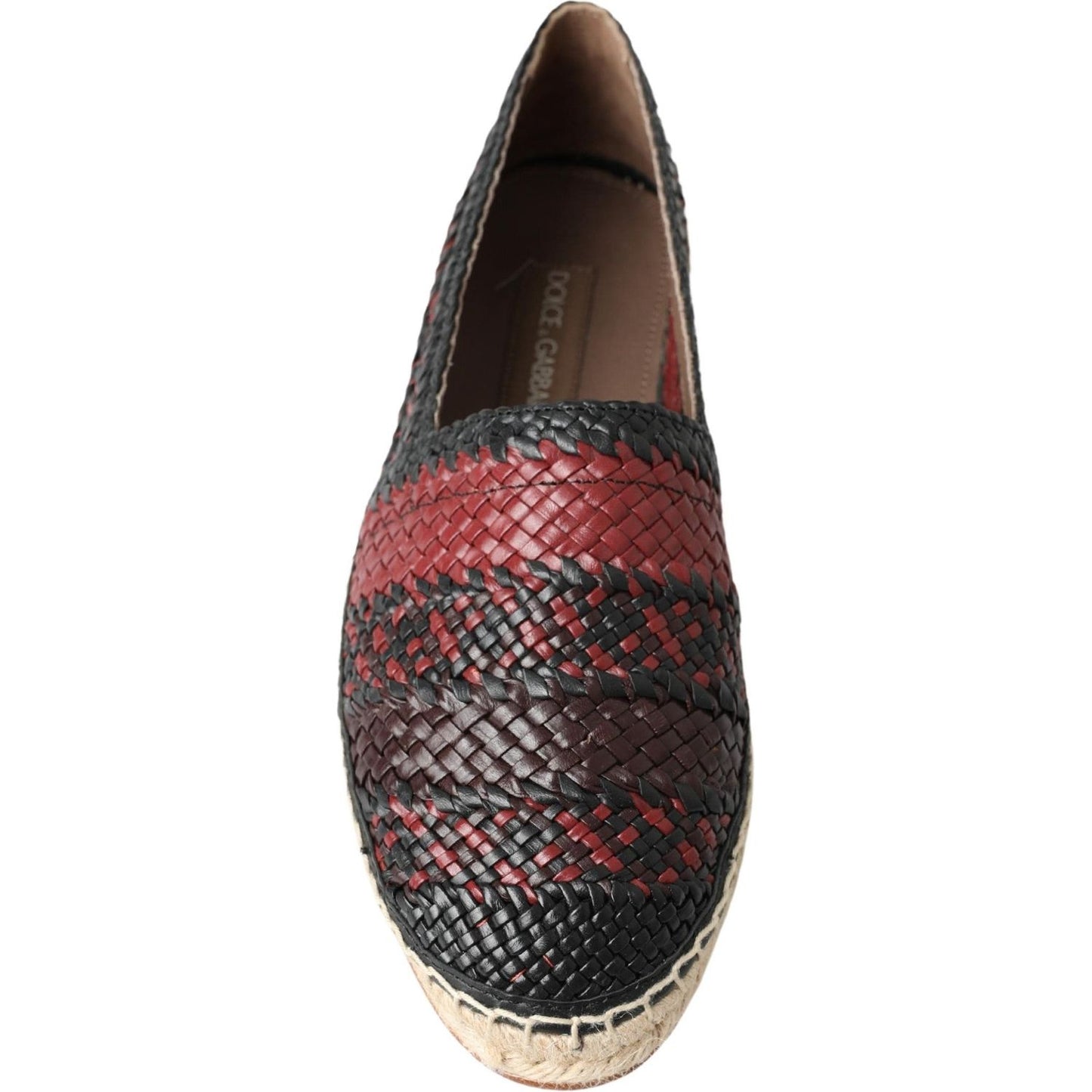 Dolce & Gabbana Black Bordeaux Buffalo Leather Espadrille Shoes MV5021-40