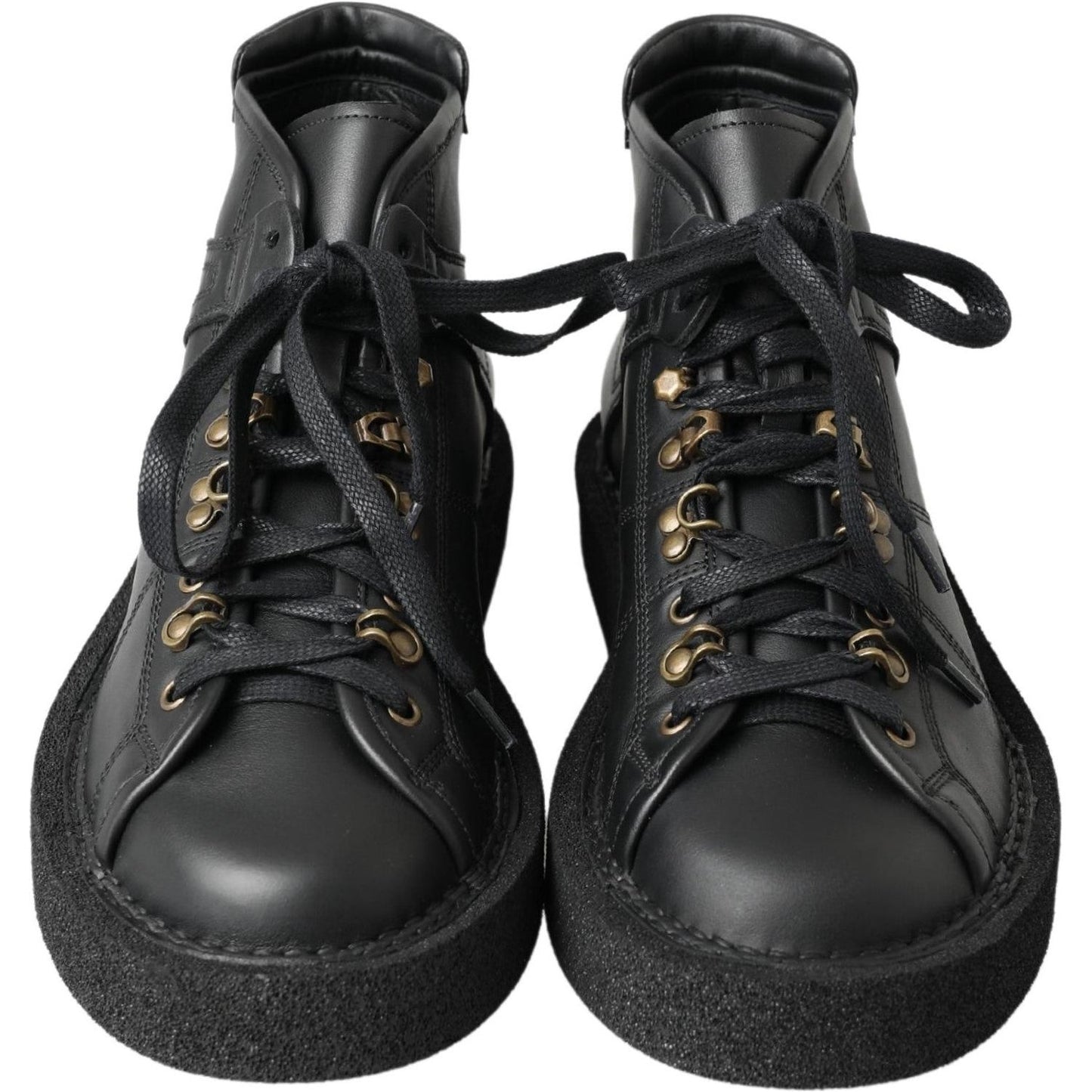 Dolce & Gabbana Black Leather Slip on Stretch Boots MV5037-40