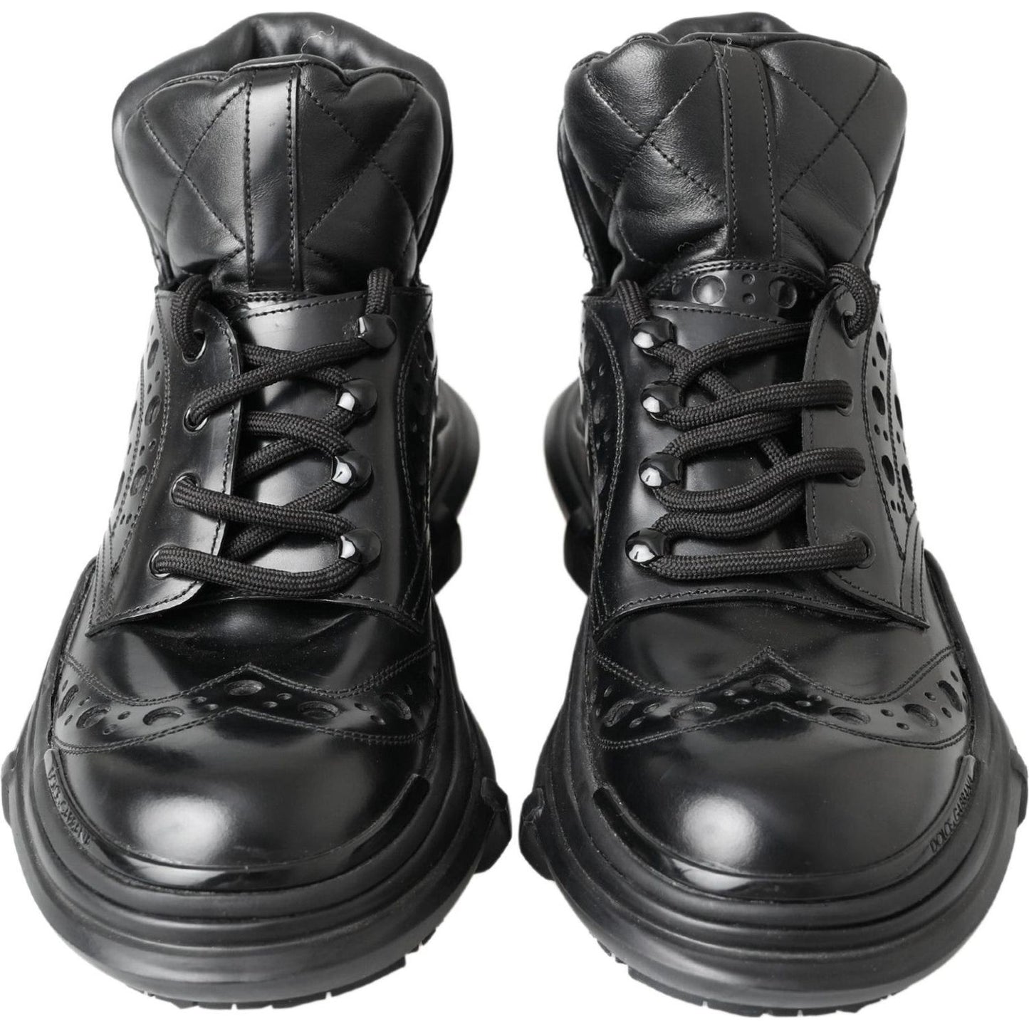 Dolce & Gabbana Black Leather Ankle Casual Boots MV5038-39