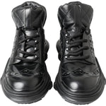 Dolce & Gabbana Black Leather Ankle Casual Boots MV5038-39