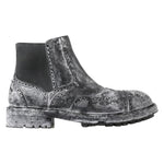 Dolce & Gabbana Black Gray Leather Ankle Boots MV5047-39