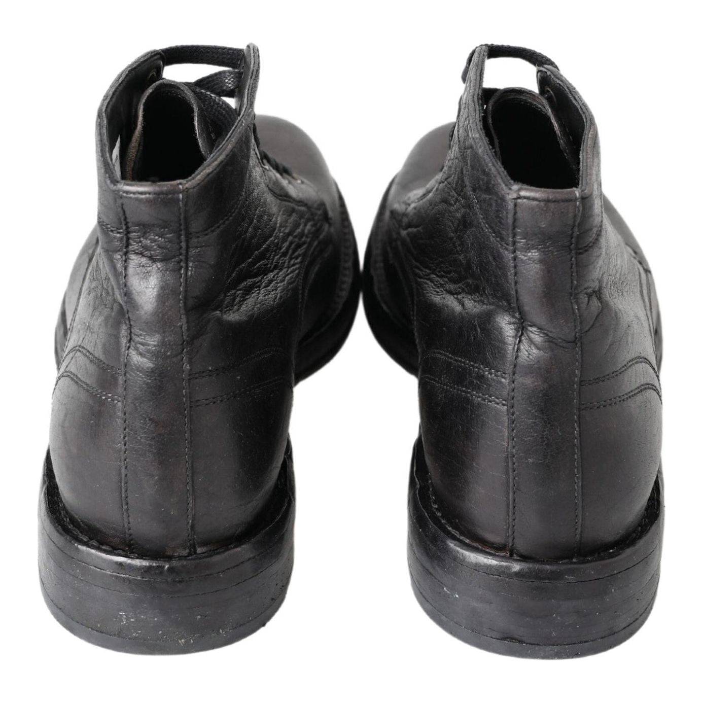 Dolce & Gabbana Black Horse Leather Perugino Boots MV5054-43.5