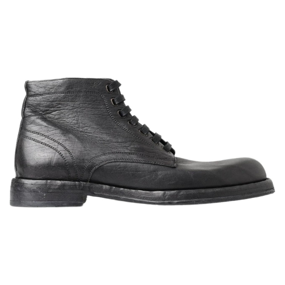 Dolce & Gabbana Black Horse Leather Perugino Boots MV5054-43.5