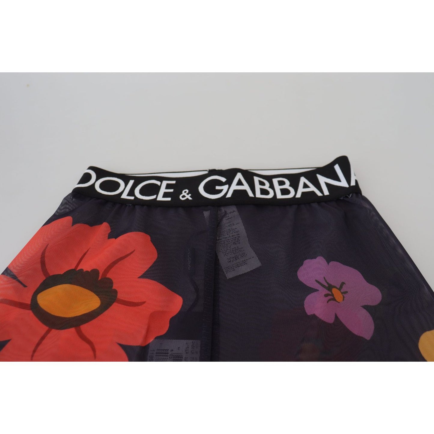 Dolce & Gabbana Black Floral Leggings Stretch Waist Pants PAN74237-36