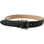 Dolce & Gabbana Black Calf Leather Brown Backend Belt BEL8551- 75