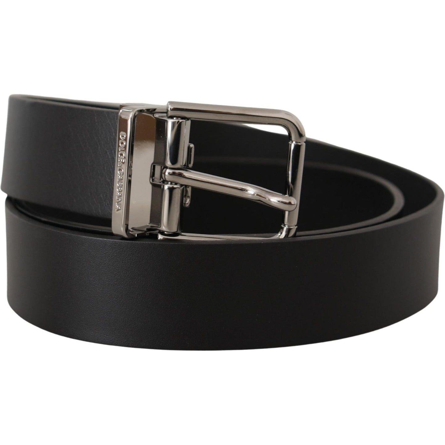 Dolce & Gabbana Black Casual Calf Leather Logo Metal Buckle Belt BEL8568-85