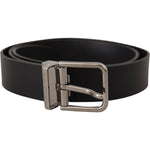 Dolce & Gabbana Black Casual Calf Leather Logo Metal Buckle Belt BEL8568-85