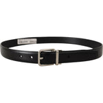 Dolce & Gabbana Black Calf Leather Logo Engraved Metal Buckle Belt BEL8574- 75