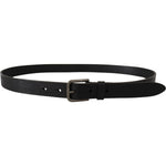 Dolce & Gabbana Black Calf Leather Logo Engraved Metal Buckle Belt BEL8575-90