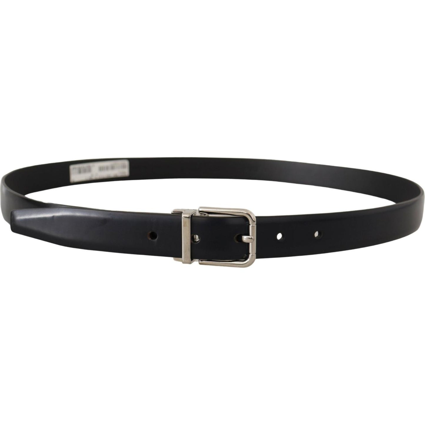 Dolce & Gabbana Black Calf Leather Classic Logo Metal Buckle Belt BEL8577-100