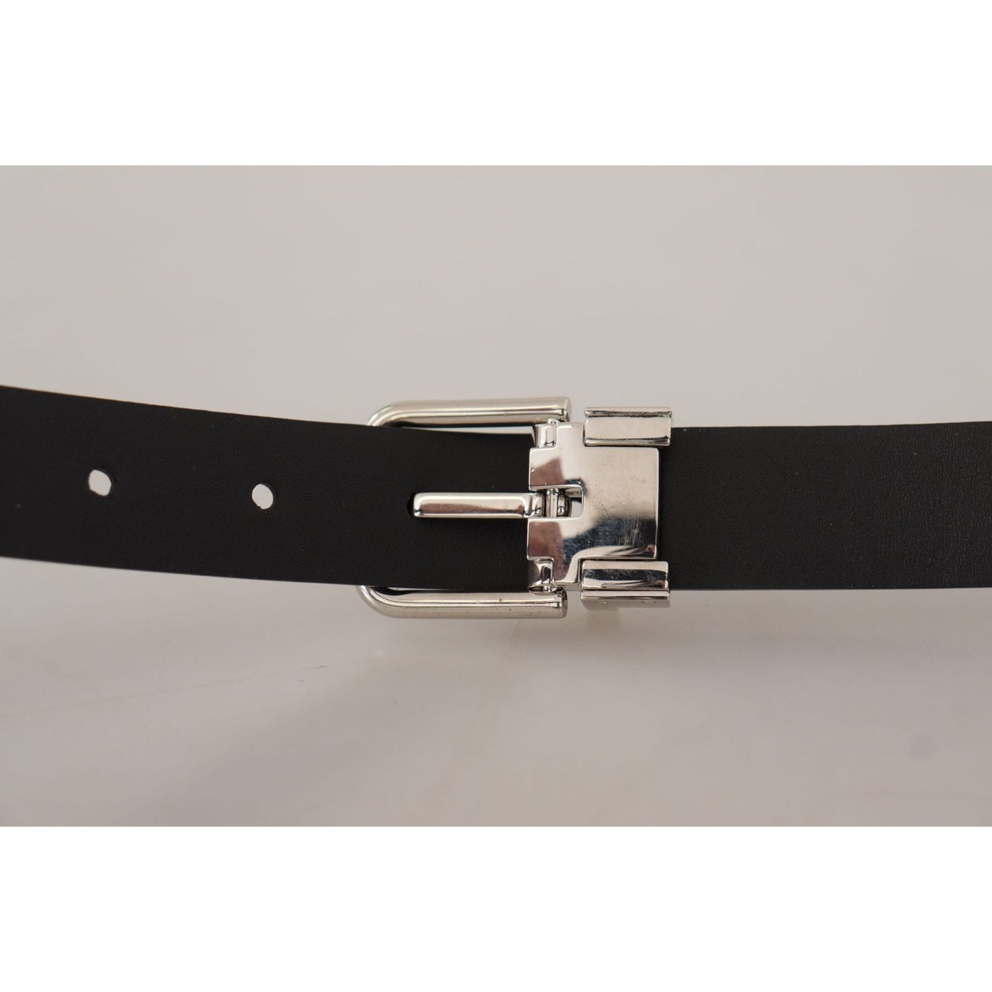 Dolce & Gabbana Black Calf Leather Classic Logo Metal Buckle Belt BEL8577-100