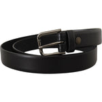 Dolce & Gabbana Black Calf Leather Classic Logo Metal Buckle Belt BEL8580-80