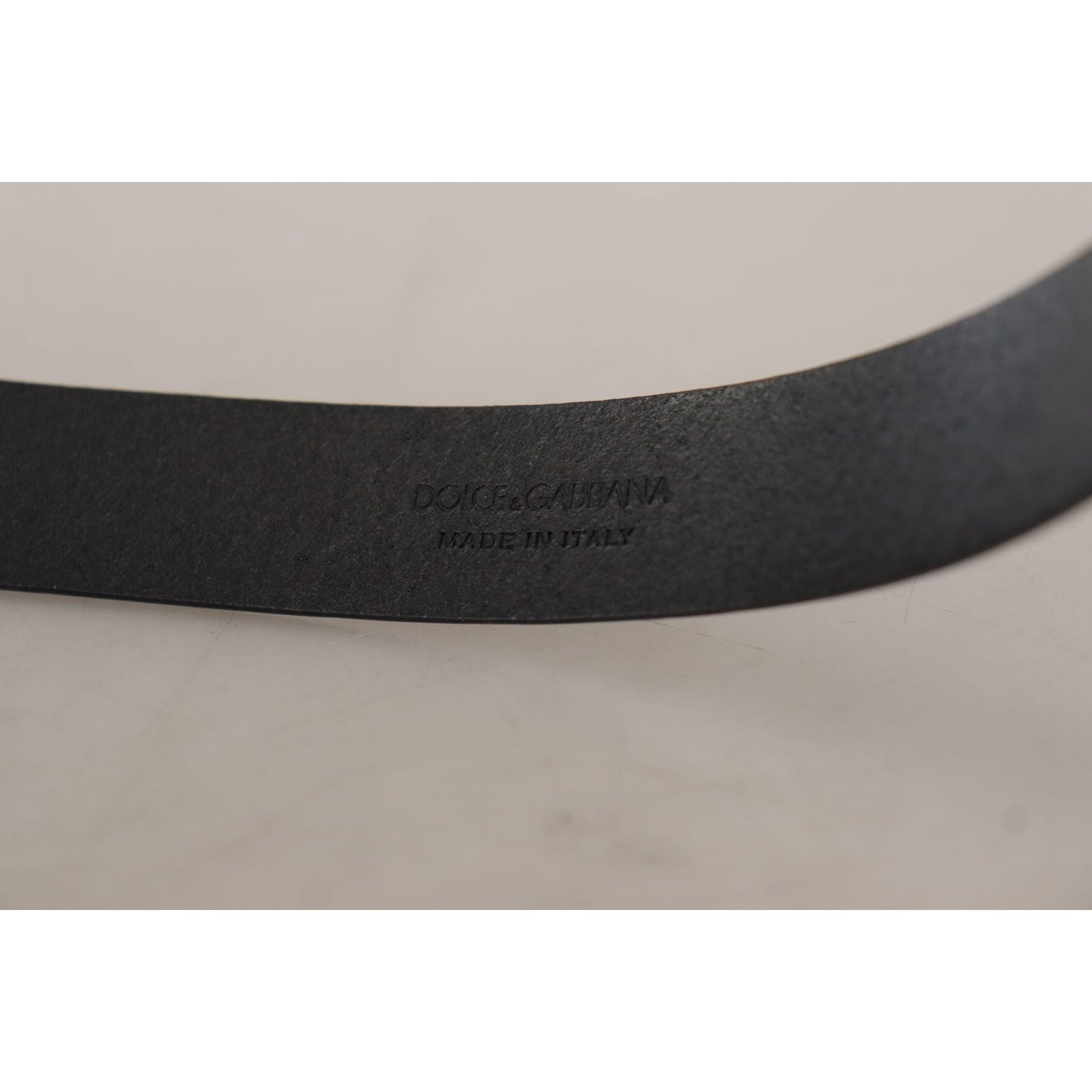 Dolce & Gabbana Black Calf Leather Classic Logo Metal Buckle Belt BEL8580-80