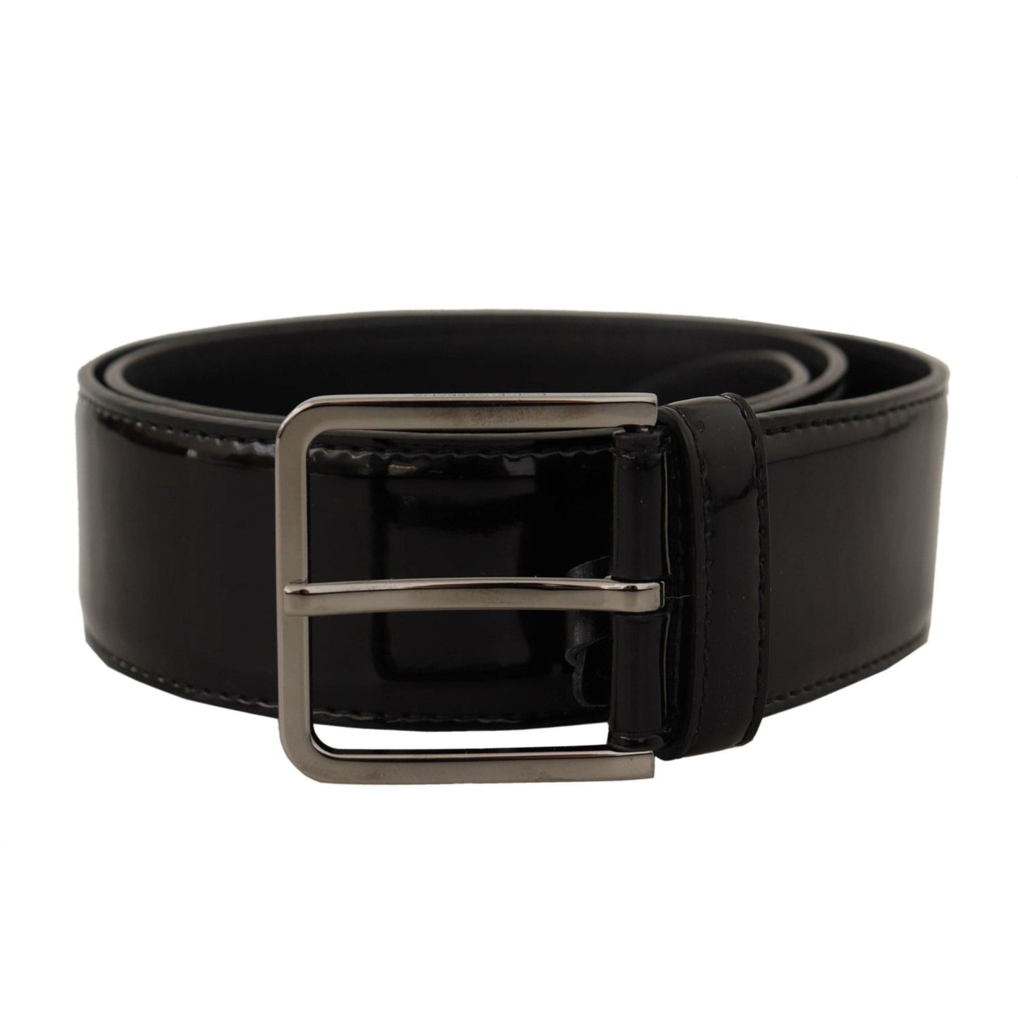 Dolce & Gabbana Black Patent Leather Logo Engraved Buckle Belt BEL8585 -70