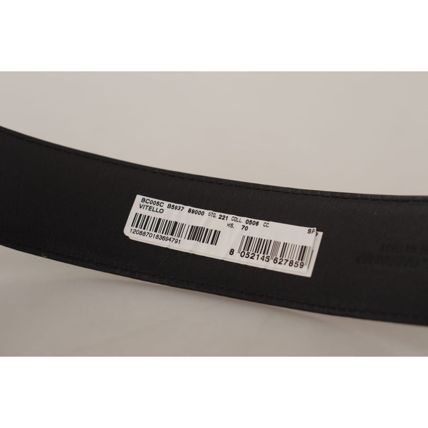 Dolce & Gabbana Black Patent Leather Logo Engraved Buckle Belt BEL8585 -70