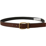 Dolce & Gabbana Brown Leather Classic Vintage Metal Buckle Belt BEL8603-80