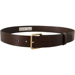 Dolce & Gabbana Brown Plain Calf Leather Gold Tone Buckle Belt BEL8608 -90