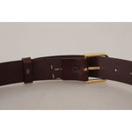 Dolce & Gabbana Brown Plain Calf Leather Gold Tone Buckle Belt BEL8608 -90