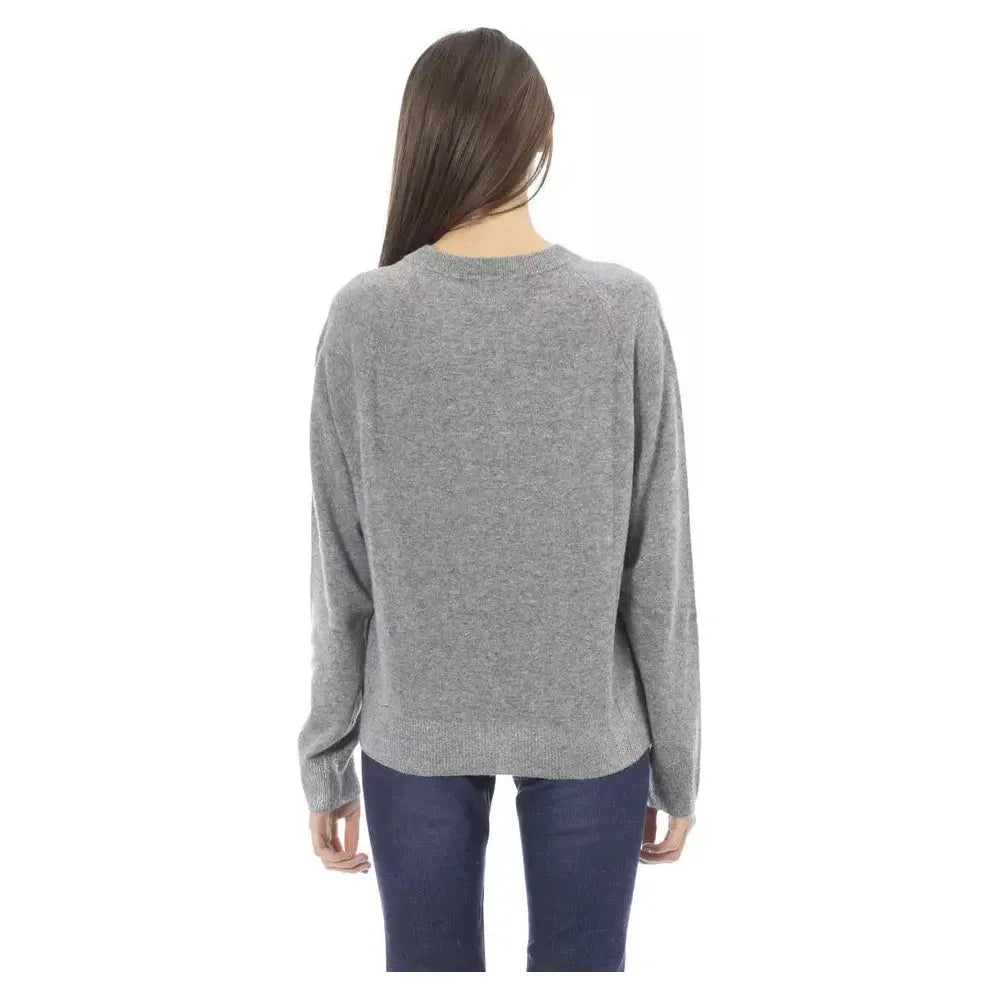 Baldinini Trend Gray Wool Women Sweater BA-23657-M