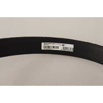 Dolce & Gabbana Black Velvet Silver Logo Engraved Metal Buckle Belt BEL8635#2-90