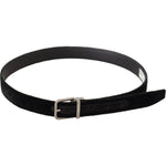 Dolce & Gabbana Black Casual Velvet Silver Metal Logo Buckle Belt BEL8636-95