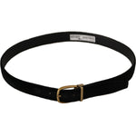 Dolce & Gabbana Black Velvet Leather Gold Tone Metal Buckle Belt BEL8652-90