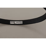 Dolce & Gabbana Black Velvet Leather Gold Tone Metal Buckle Belt BEL8652-90
