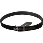 Dolce & Gabbana Black Cotton Silver Tone Metal Buckle Belt BEL8689-85