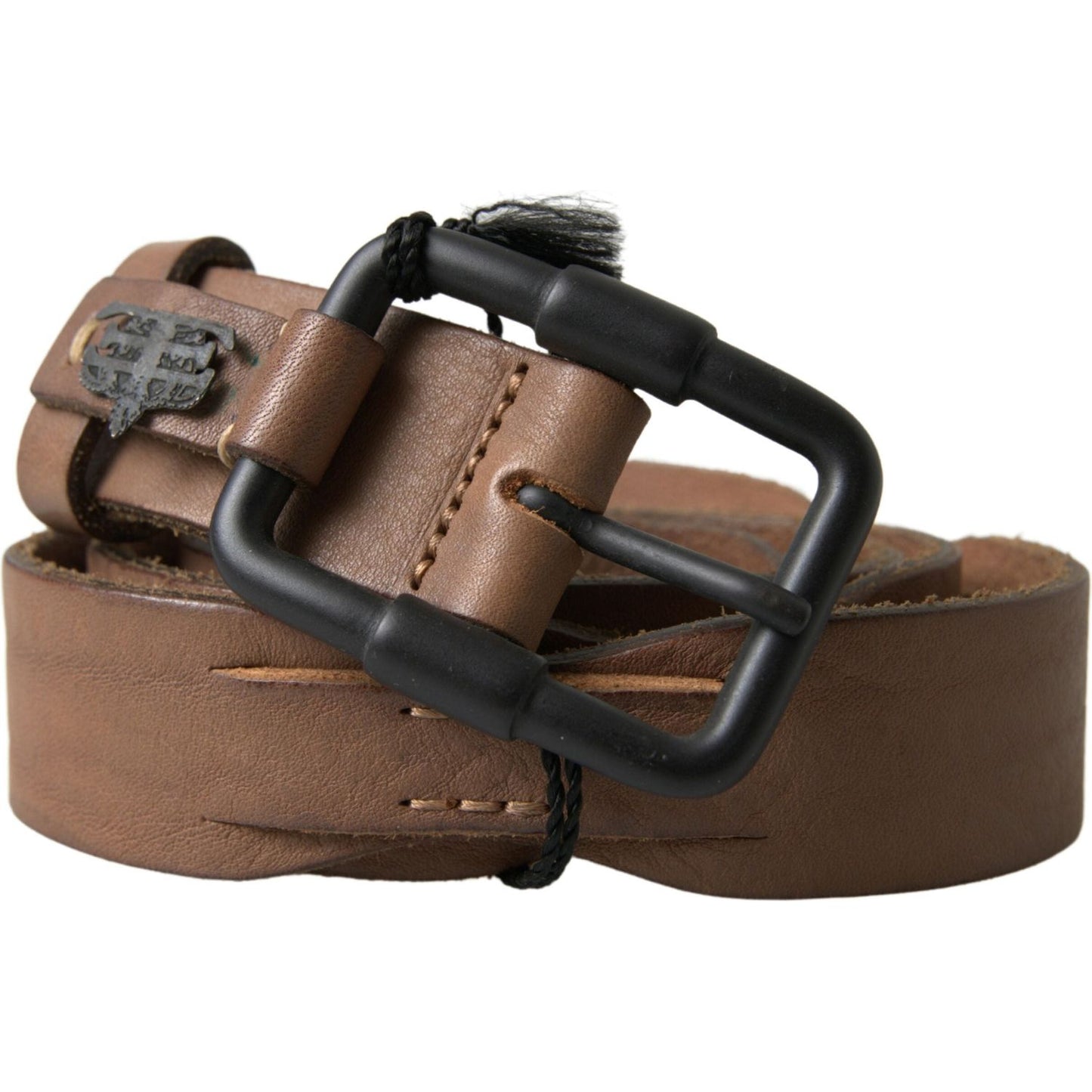 Ermanno Scervino Brown Leather Metal Buckle Waist Men Belt BEL8970#-95