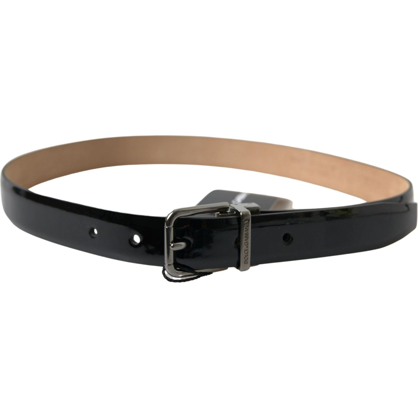 Dolce & Gabbana Black Calf Leather Metal Buckle Men Belt BEL9009-75