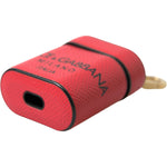 Dolce & Gabbana Red Black Calf Leather Logo Print Strap Airpods Case SMY101186