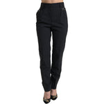 Dolce & Gabbana Black Wool High Waist Tapered Pants PAN74763-38