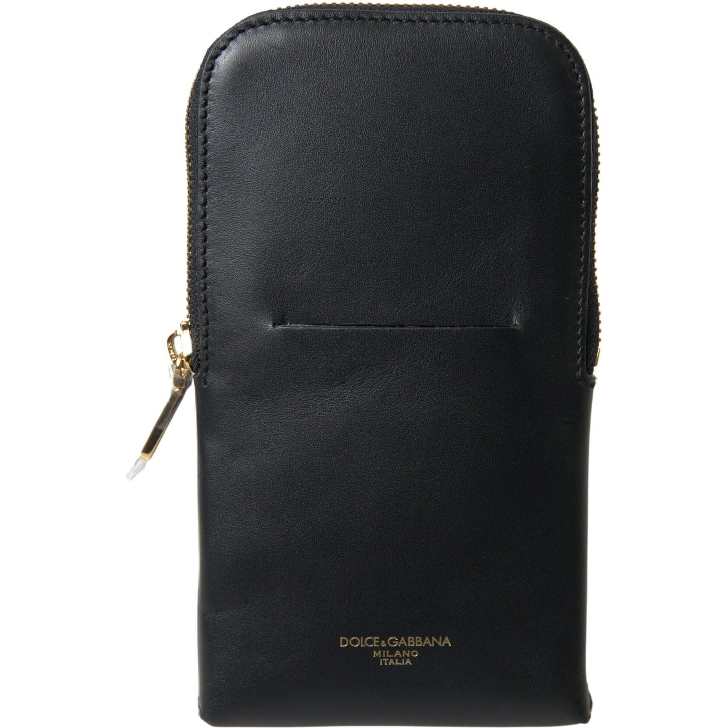 Dolce & Gabbana Black Leather Men Purse Double Belt Strap Bracelet Bag BAG1082