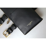 Dolce & Gabbana Black Leather Men Purse Double Belt Strap Bracelet Bag BAG1082