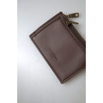 Dolce & Gabbana Brown Leather Zip Logo Keyring Coin Purse Wallet BAG1096