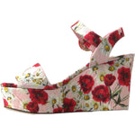 Dolce & Gabbana Multicolor floral print Wedges Floral Ankle Strap Sandals LA10215-35.5