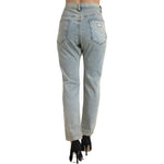 Dolce & Gabbana Blue Washed Cotton Mid Waist Skinny Jeans PAN74769-40