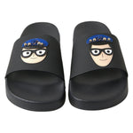 Dolce & Gabbana Black Slides Sandals Beach Saint Barth Shoes LA10216-35