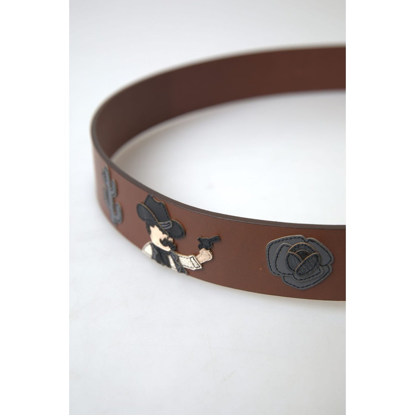 Dolce & Gabbana Brown Leather #DGFAMLY Square Buckle Belt BEL9028-100