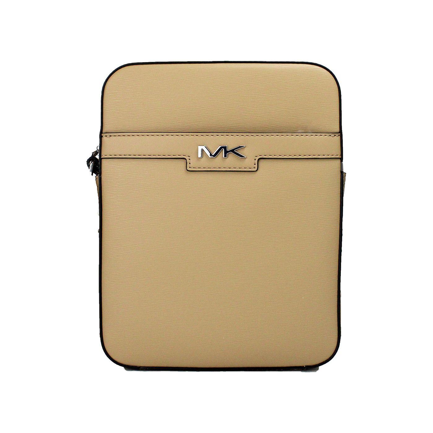 Michael Kors Cooper Medium Camel Crossgrain Leather Flight Crossbody Bag 100252