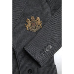 Dolce & Gabbana Gray Logo Embroidery Double Breasted Blazer JKT3681-48