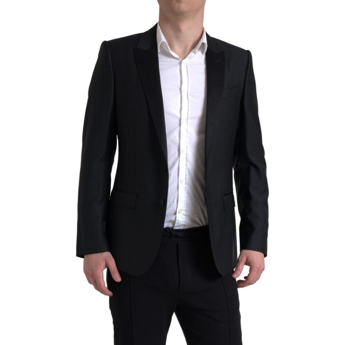 Dolce & Gabbana Black Wool Single Breasted MARTINI Blazer JKT3716-48