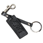 Dolce & Gabbana Black DG Logo Leather Silver Metal Keychain SMY101200