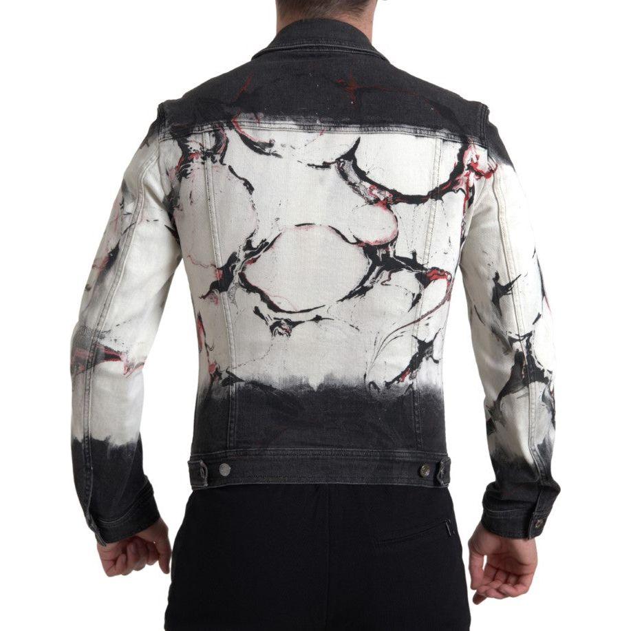Dolce & Gabbana Multicolor Cotton Collared Denim Jacket JKT3651-IT48
