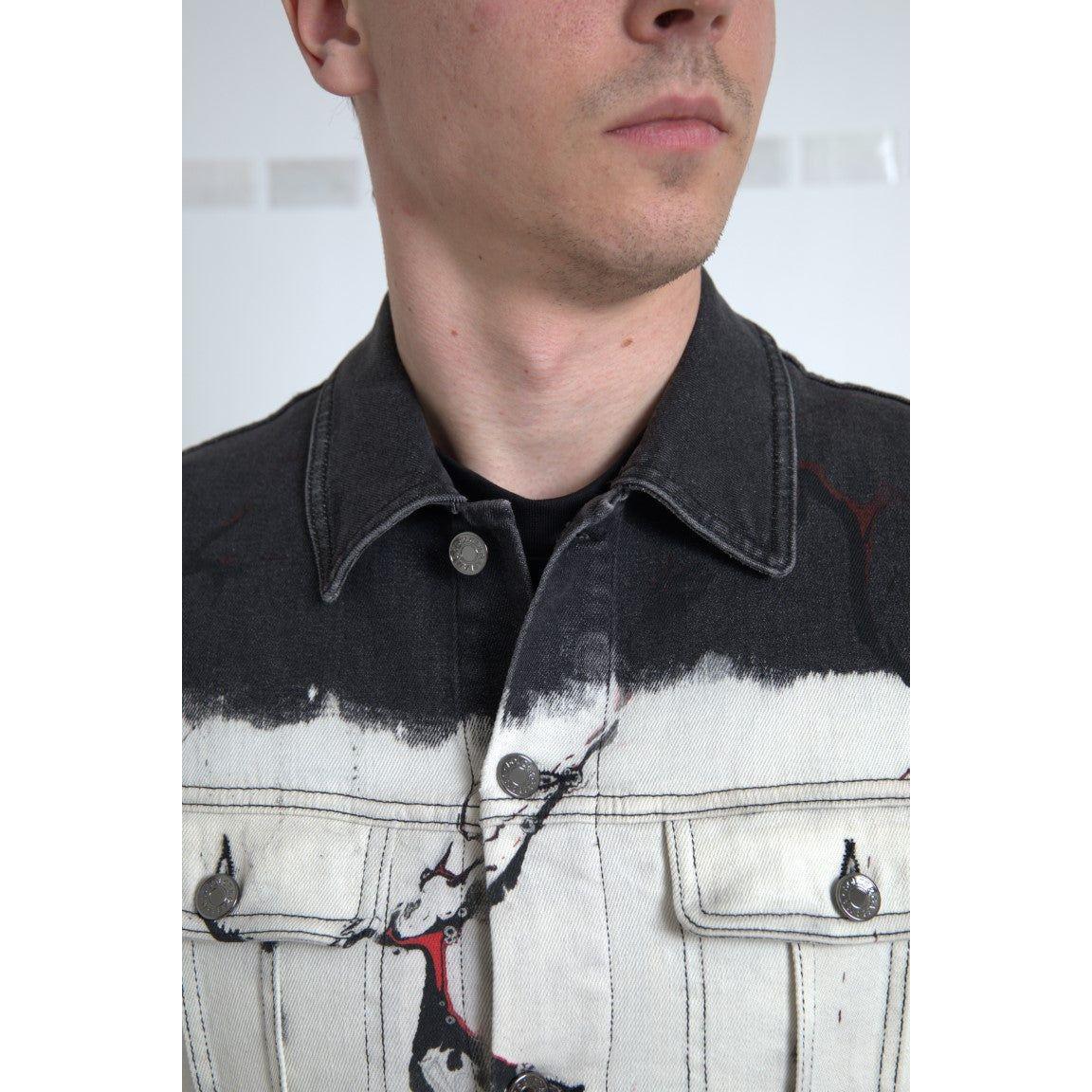 Dolce & Gabbana Multicolor Cotton Collared Denim Jacket JKT3651-IT48